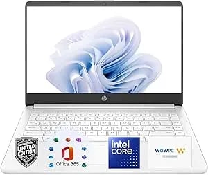 Hp Ultrabook Laptop With Office 365 - Copilot Ai - 1.2tb Storage - 8gb Ram - Intel Core - Thin & Portable, Anti-Glare Display, 1tb Onedrive + 192gb Ssd, win11, Fast Charge And 12hrs Battery, No Mouse