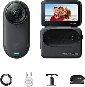 Insta360 GO 3S - 64 GB Black 4K Tiny Portable Vlogging Camera, Hands-Free Povs, Mount Anywhere, 140 Min Battery Life, 10m Waterproof, Pet POV