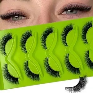 Cat Eye Lashes Natural Look Short Fluffy Faux Mink Strip Lashes Wispy C Curl Cateye False Eyelashes Pack