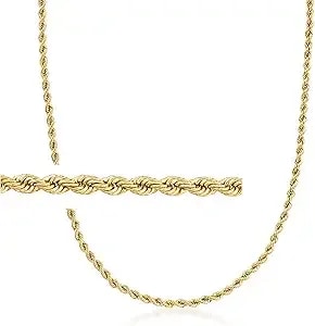 Ross-Simons Italian 2.2mm 18kt Yellow Gold Rope-Chain Necklace