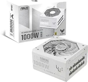Asus Tuf Gaming 1000w Gold White Edition (1000 Watt, Fully Modular Power Supply, 80+ Gold Certified, Military-Grade Components, Dual Ball Bearing, Axial-Tech Fan, Pcb Coating, 10 Year Warranty)