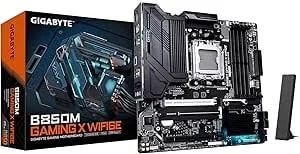 Gigabyte B850M Gaming X WIFI6E AMD AM5 Matx Motherboard, Support AMD Ryzen 9000/8000/7000 Series, DDR5, 10+2+2 Power Phase, 2X M.2, Pcie 5.0, USB-C, WIFI6E, 2.5GbE LAN, EZ-Latch, 5-Year Warranty