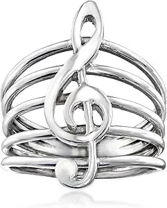 Ross-Simons Italian Sterling Silver Treble Clef Ring