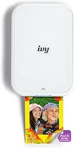 Canon Ivy 2 Mini Photo Printer, Print From Compatible Ios & Android Devices, Sticky-Back Prints, Pure White