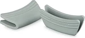 Le Creuset Silicone Set Of 2 Handle Grips, 5" X 2 1/2" Each, Sea Salt