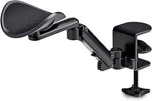 Startech.Com Adjustable Arm Rest For Office Desk, Ergonomic Arm/Elbow Support, 360-Degree Rotation, Clamp-On/No Drill Install
