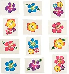 Fun Express Hibiscus Glitter Tattoos (Package Of 36)