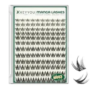 Keyyou Lash Manga Lash Clusters 8-18mm Fairy Eyelash Clusters Natural Diy Lash Extension Wispy With Soft Thin Band(mg03)