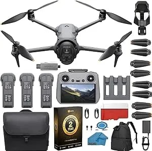 Dji Mavic 4 Pro Drone Fly More Combo 6k60 Hdr, 100mp, 51-Min Max Flight Time, 18.6-Mile Range, Activetrack 360 Subject/Vehicle Tracking, Omnidirectional Avoidance Bundle With 128gb Memory, Backpack Landing Pad With 2 Year Extended Warranty
