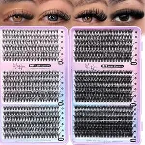 Lash Clusters 708 Pcs, Individual Lash Extensions, Natural To Dramatic Density Eyelash Clusters, 30d+40d+50d+60d+80d+100d Wispy Lash Clusters, Mixed Length 8-16mm