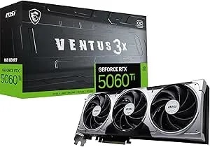 Msi Gaming Rtx 5060 Ti 8g Ventus 3x Oc Graphics Card (8gb gddr7,128-Bit, Extreme Performance: 2602 Mhz, Displayport x3 2.1a, Hdmi 2.1b, Nvidia Blackwell Architecture)