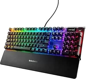 Steelseries Apex 7 Mechanical Gaming Keyboard – Oled Smart Display – Usb Passthrough And Media Controls – Tactile And Clicky – Rgb Backlit (Blue Switch)