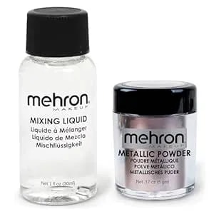 Mehron Makeup Metallic Powder (.17 Oz) With Mixing Liquid (1 Oz) (Lavender)