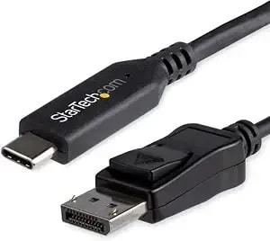 Startech.Com 6ft/1.8m Usb C To Displayport 1.4 Cable - 4k/5k/8k Usb Type-C To Dp 1.4 Alt Mode Video Adapter Converter - hbr3/Hdr/Dsc - 8k 60hz Dp Monitor Cable For Usb-C/Thunderbolt 3 (cdp2dp146b) - 4k, 5k, hbr3, Dsc, 32.4gbps, Dp Alt Mode, Usb-C/Thunderb