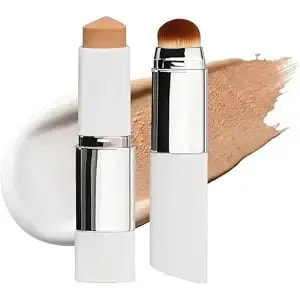 Color Changing Foundation Stick With Built-In Brush, Hydrating Balm To Cream Face Makeup, Color-Adapting Dewy Foundation For Natural Everyday Look & Mature Skin, 202 Natural