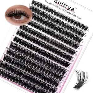 Diy Eyelash Extensions False Eyelashes Lash Clusters Volume Lashes Thick Fluff 9-16mm Individual 240pcs Cluster Voluminous Black D Curly Wispy Fake Mink For Dramatic Look Natural (80d)