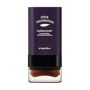 Color Changing Foundation Stick, 2-In-1 Dual-Ended Magic Makeup Stick With Brush, Smart Color-Adaptive Waterproof Long Lasting Lightweight For All Skin Tones