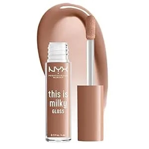 Nyx Professional Makeup This Is Milky Gloss, Vegan Lip Gloss, 12 Hour Hydration - Cookies & Milk (Cool Beige Nude)