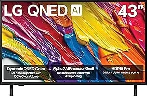 Lg 43-Inch Class Qned Ai 4k qned82a Series Smart Tv W/Ai Sound, hdr10, 4k Super Upscaling, Filmmaker Mode, Wow Orchestra, Alexa Built-In (43qned82aua, 2025)