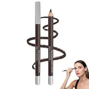 24hr Waterproof Eyeliner Pencil For All-Day Wear, 2026 New Multi-Color Eye Liner Pencil And Eyebrow Blend Tool For Makeup, Smudge Proof Eyeliner Black & Brown For Party Daily Commute (Brown-2pcs)