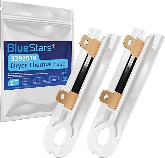 Bluestars 2-Pack 3392519 Dryer Thermal Fuse - Compatible With Whirlpool Kenmore - Replaces ap6008325 g4ap0500 3388651 694511 80005 wp3392519vp - Replaces ap6008325 3388651 694511 80005 wp3392519vp wp3392519 et401 ps11741460