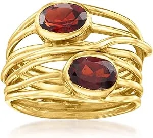 Ross-Simons 1.60 Ct. T.W. Garnet Highway Ring In 18kt Gold Over Sterling