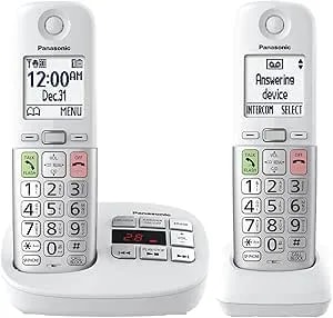 Panasonic Cordless Phone, Easy To Use With Large Display And Big Buttons, Flashing Favorites Key, Built In Flashlight, Call Block, Volume Boost, Talking Caller Id, 2 Cordless Handsets - Kx-tgu432w