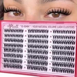 Flaunt Lash Clusters Wispy Eyelash Clusters 10-16mm Volume Cluster Eyelash Extensions Faux Mink D Curl Lashes Clusters Spider Individual Lashes Extensions With Wide Band By Pleell