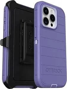 Otterbox Iphone 15 Pro (Only) Defender Series Pro Case - Mountain Majesty (Purple), Screenless, Rugged & Durable, With Port Protection, Includes Holster Clip Kickstand