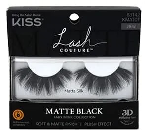Kiss Lash Couture Matte Black Faux Mink 3d Matte Silk (Pack Of 6)