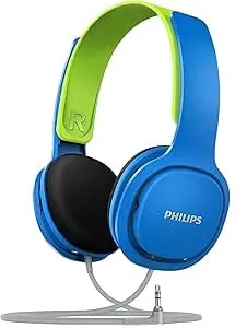 Philips Kids Headphones With Cord, On-Ear Wired Headphones For Kids With Comfortable Fit & Clear Stereo Sound, 85dB Volume Limiter Headset For School/Tablet/Ipad/Kindle, Ideal For Boys & Toddlers