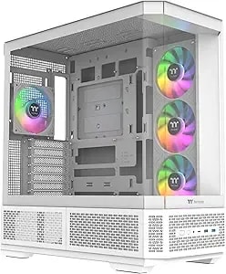 Thermaltake View 370 Tg Argb Mid Tower; 1x360mm & 1x120 Argb Pwm Fans Included; 360mm Rad Support; 420mm Gpu Clearance; Hidden Connector Support (Atx/Matx); Vertical Gpu Support;Snow; Ca-11n-00m6wn-00