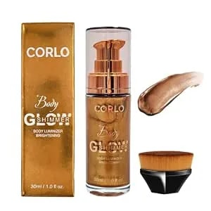 Shimmer Body Oil Glistening Bronze Natural Glow Luminizer Highlighter Waterproof Long Lasting Moisturizing For Face And Body