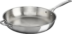 Le Creuset Tri-Ply Stainless Steel 12.5" Deep Fry Pan With Helper Handle