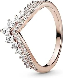 Pandora Jewelry - Princess Sparkling Wishbone Cubic Zirconia Ring - Gift For Her Rose