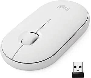 Logitech Pebble Wireless Mouse With Bluetooth Or 2.4 Ghz Receiver - Off White