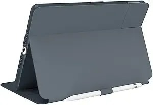 Speck Balance Folio Case For Ipad 10.2 Inch (2019-2021) - Drop & Camera Protection, Slim Multi Range Stand, Apple Pencil Holder - Grey