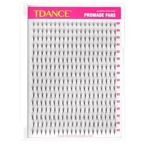 Tdance Premade Fans Eyelash Extensions 320 Fans Pre Made Fans Lash Extensions Middle Stem Heat Bonded Premade Lash Fans Volume Lash Extensions(320-Wispy-7d-0.05-D-8-15mm)