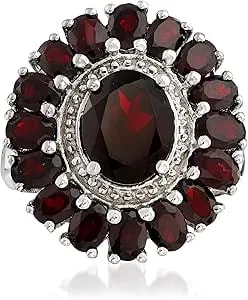 Ross-Simons 5.20 Ct. T.W. Garnet Ring In Sterling Silver