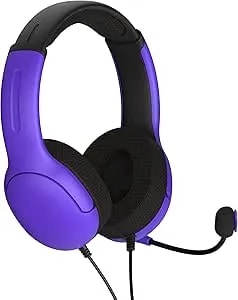 PDP Airlite Wired Stereo Gaming Headset, Officially Licensed Sony Playstation 5, PS5/PS4/PS3/PC, Lightweight Durable Headphones, 3.5mm Audio Jack, Noise-Canceling Flip-To-Mute Mic, Ultraviolet Purple