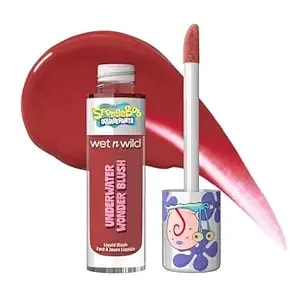Wet N Wild Spongebob Underwater Wonder Liquid Blush, Buildable Shimmery Gel Formula With Seamless Blend & Matte Finish – Snailed It