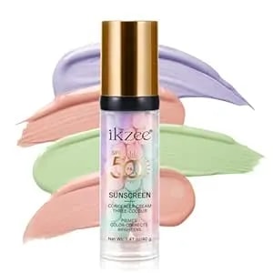 Color Corrector Face Primer, 3 In 1 Primer For Face Before Makeup, Sunscreen Isolation Cream Spf 50, Concealer Skin Tone Correcting Radiance Skin, Fresh & Flawless Natural Matte Finish