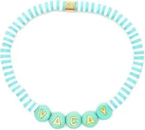 Pura Vida Bracelets Vacay Letter Beaded Stretch Bracelet For Women - One Size