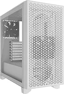 Corsair 3000d Airflow Mid-Tower Pc Case – 3-Pin Fans – Four-Slot Gpu Support – Fits Up To 8x 120mm Fans – High-Airflow Design – White