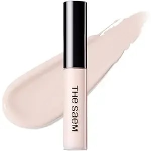 Thesaem Cover Perfection Tip Concealer 0.2 Fl.Oz. - Brightener Highlighting Concealer For Luminous Glow - High Coverage Long Lasting - Korean Makeup Highlighter For Defined Radiant Look