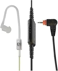 Motorola Solutions pmln8191a pmln8191 1-Wire Clear Tube Earpiece With 2.5mm Angled Single Pin Connector