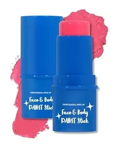 Pink Face Paint Stick, Waterproof Highly Pigmented Full Pink Body Paint For Adults, Eye Black Stick For Baseball Football Sports, Body Face Painting For Sfx Cosplay Halloween Makeup-01