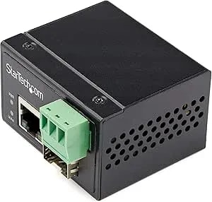 Startech.Com Industrial Fiber To Ethernet Media Converter - 100mbps Sfp To rj45/cat6 - Singlemode/Multimode Optical Fiber To Copper Network - 12-56v Dc - Ip-30/ -40 To +75c, Taa (imc100msfp)
