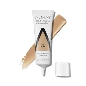 Almay Hydrating Liquid Foundation Tint, Lightweight With Light Coverage, Naturally Dewy Finish, Hypoallergenic, Dermatologist Testedfragrance Free, 110 Buff, 0.94 Fl Oz.