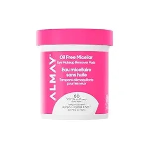 Almay Oil Free Micellar Eye Makeup Remover Pads, Gentle & Hypoallergenic, Fragrance-Free, Ophthalmologist Tested, Suitable For Sensitive Eyes, 80 Count(Packaging May Vary)